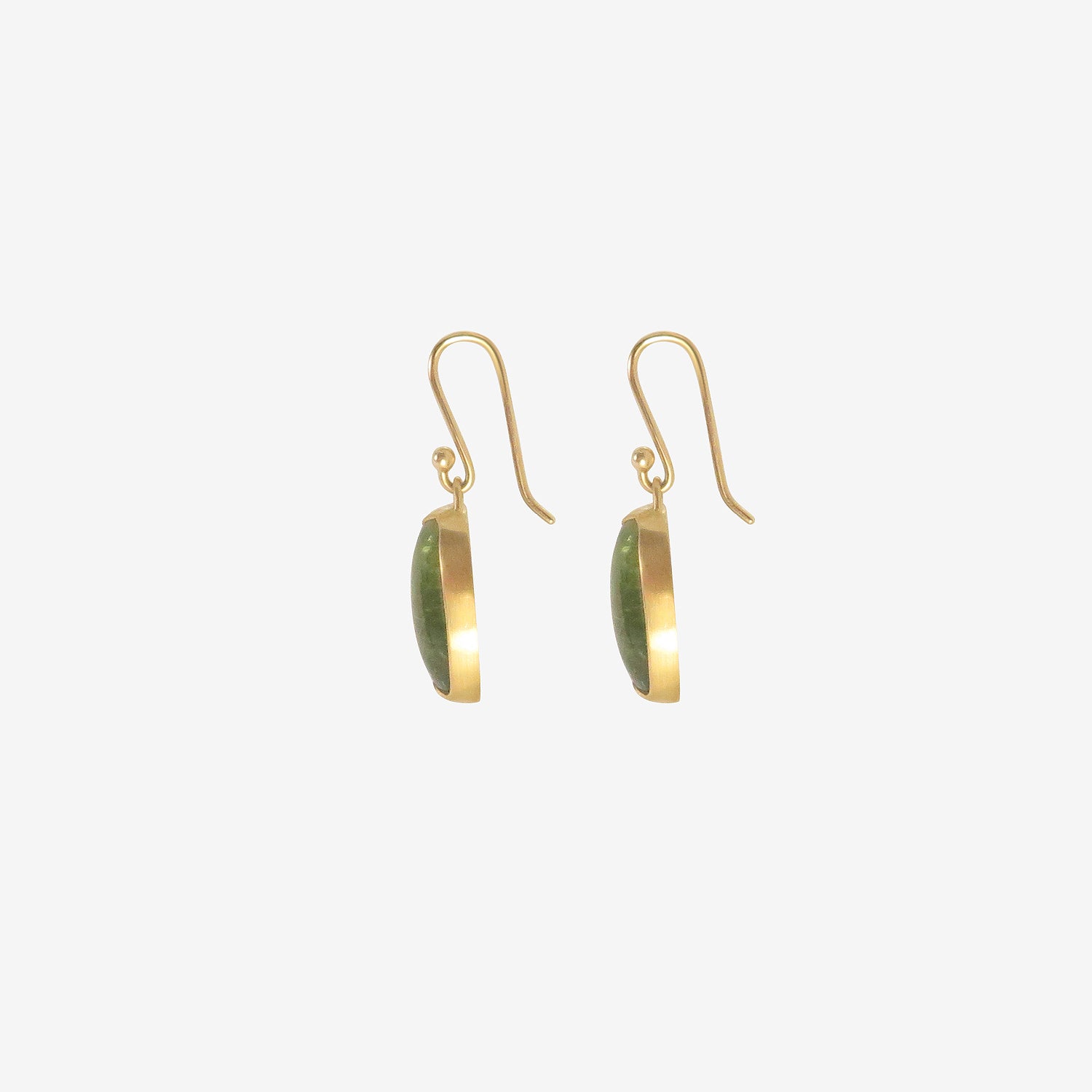GABRIELLA KISS 18K & LONG OVAL PALE GREEN TOURMALINE EARRINGS