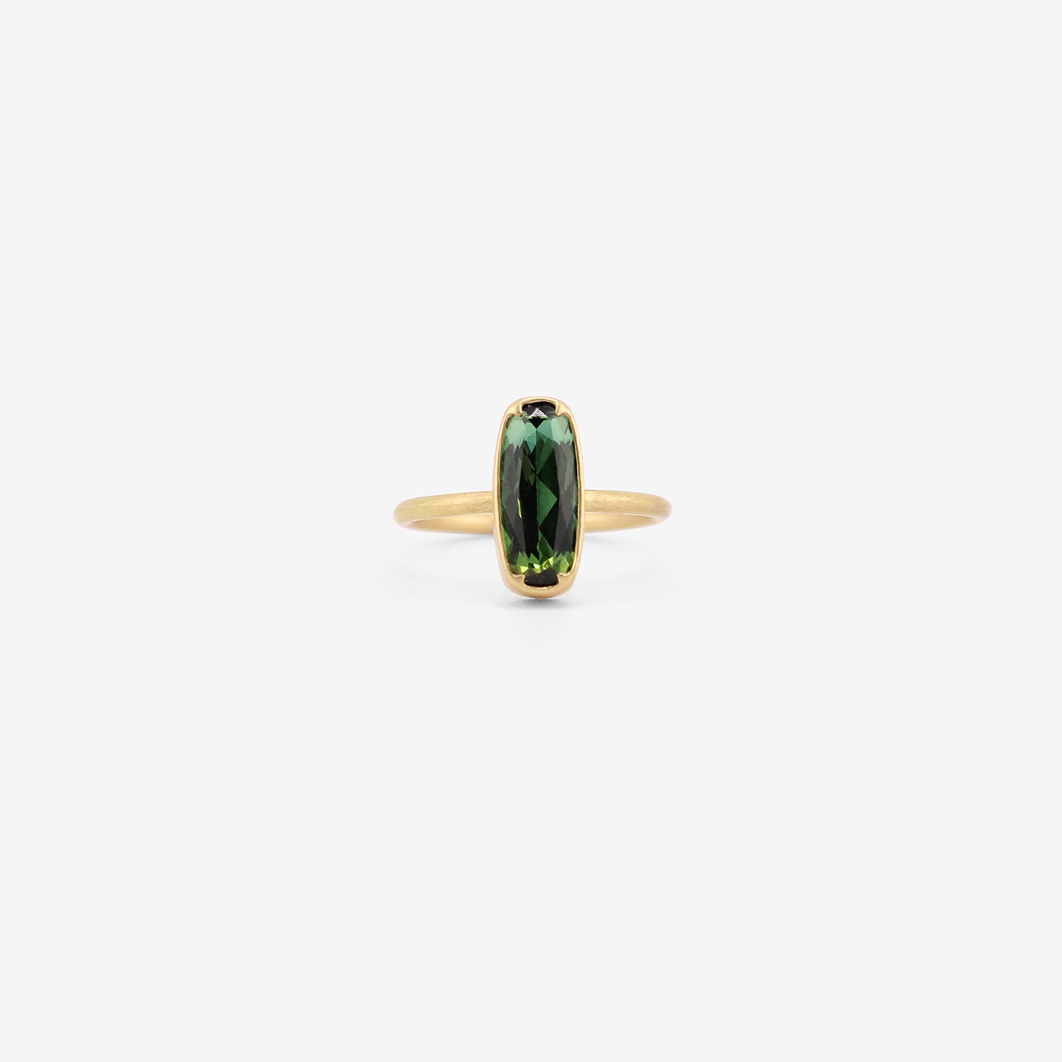 GABRIELLA KISS 18K & LOZENGE-SHAPED FACETED GREEN TOURMALINE RING, 2.7CT