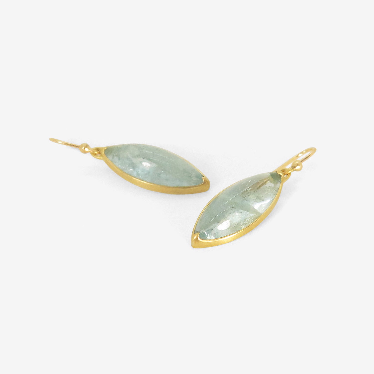 GABRIELLA KISS 18K & MARQUIS AQUAMARINE EARRINGS