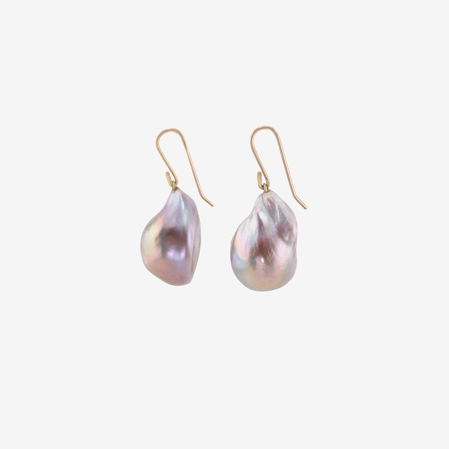 GABRIELLA KISS 18K & MAUVE BAROQUE MABE PEARL EARRINGS