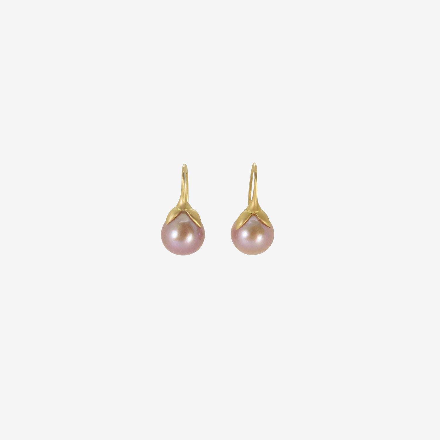 GABRIELLA KISS 14K & PINK FRESHWATER PEARL EGGPLANT EARRINGS