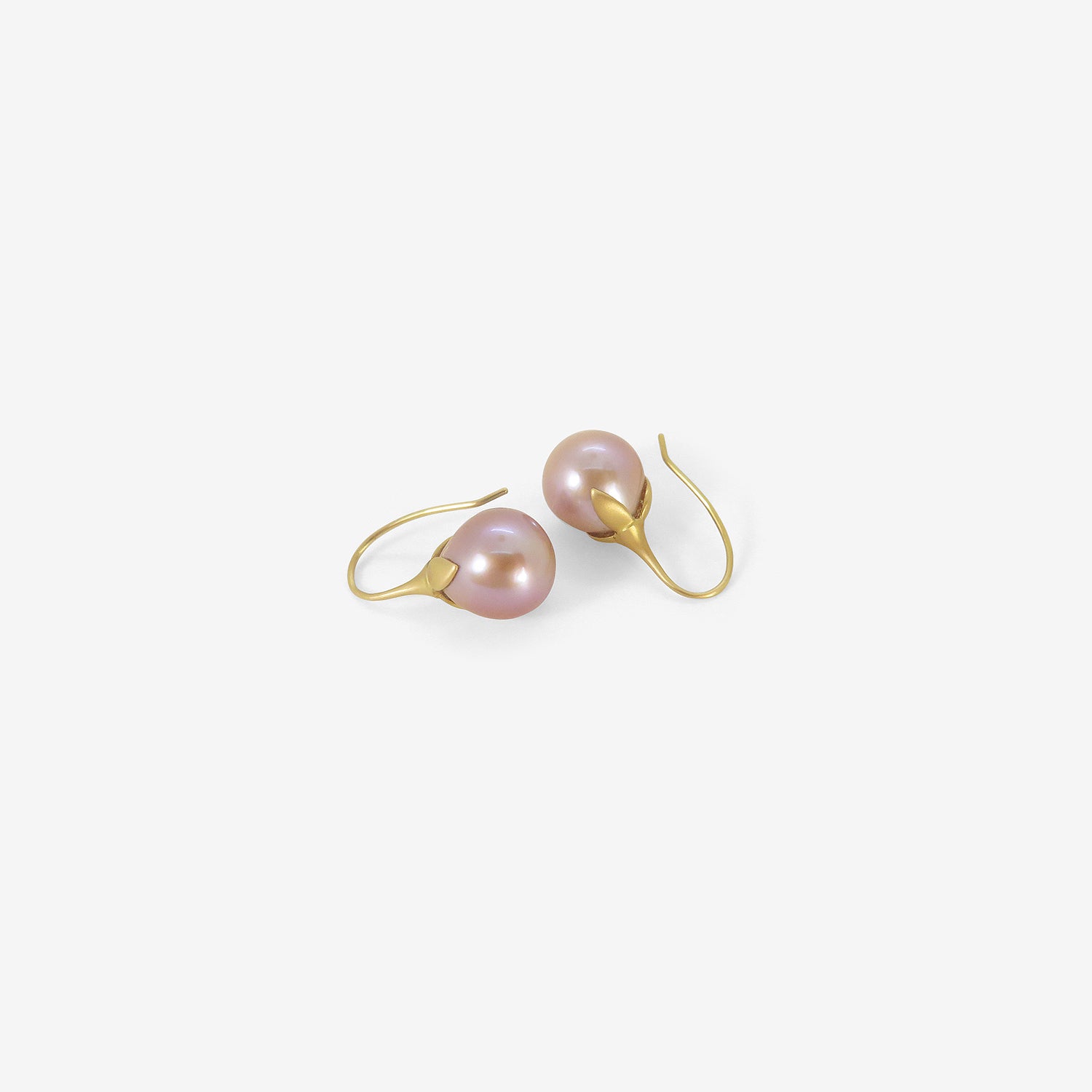 GABRIELLA KISS 14K & PINK FRESHWATER PEARL EGGPLANT EARRINGS