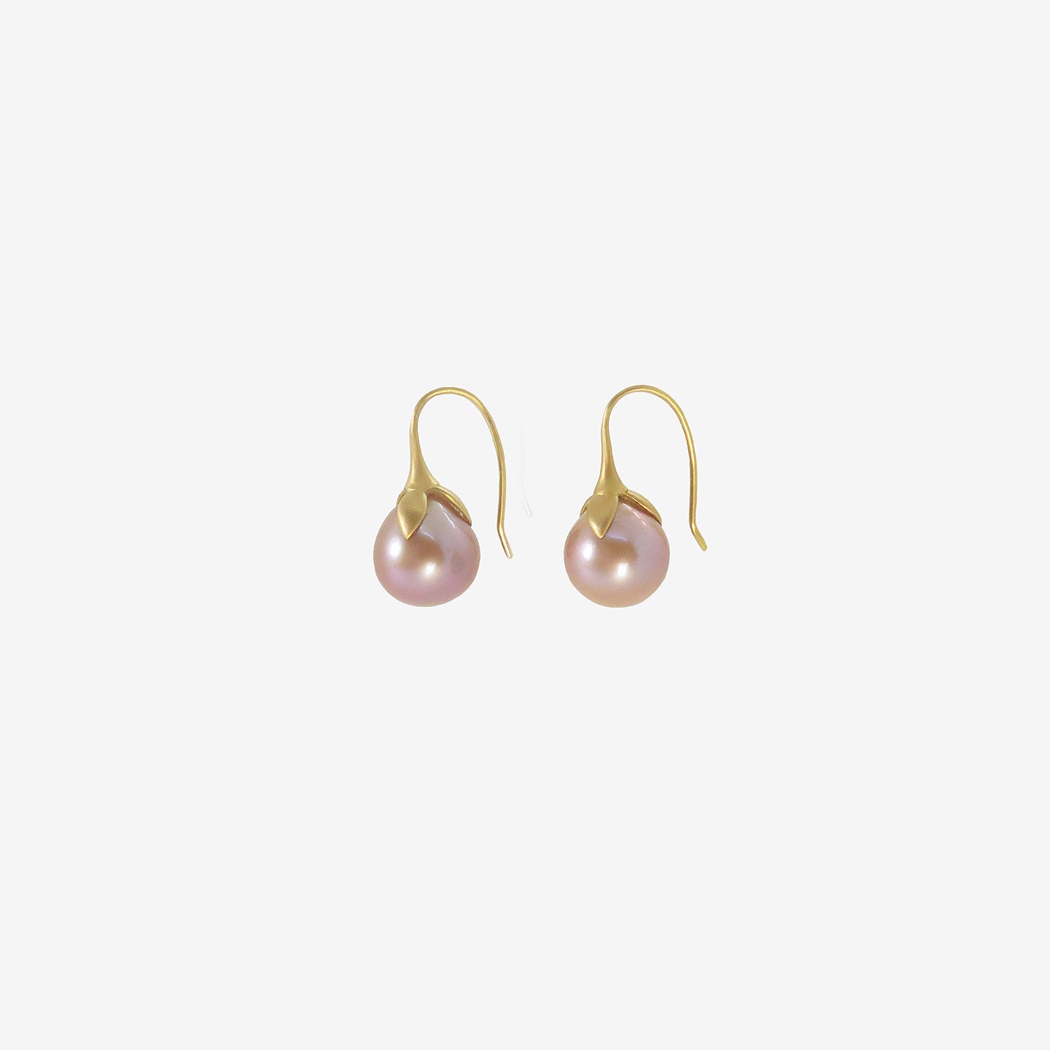 GABRIELLA KISS 14K & PINK FRESHWATER PEARL EGGPLANT EARRINGS