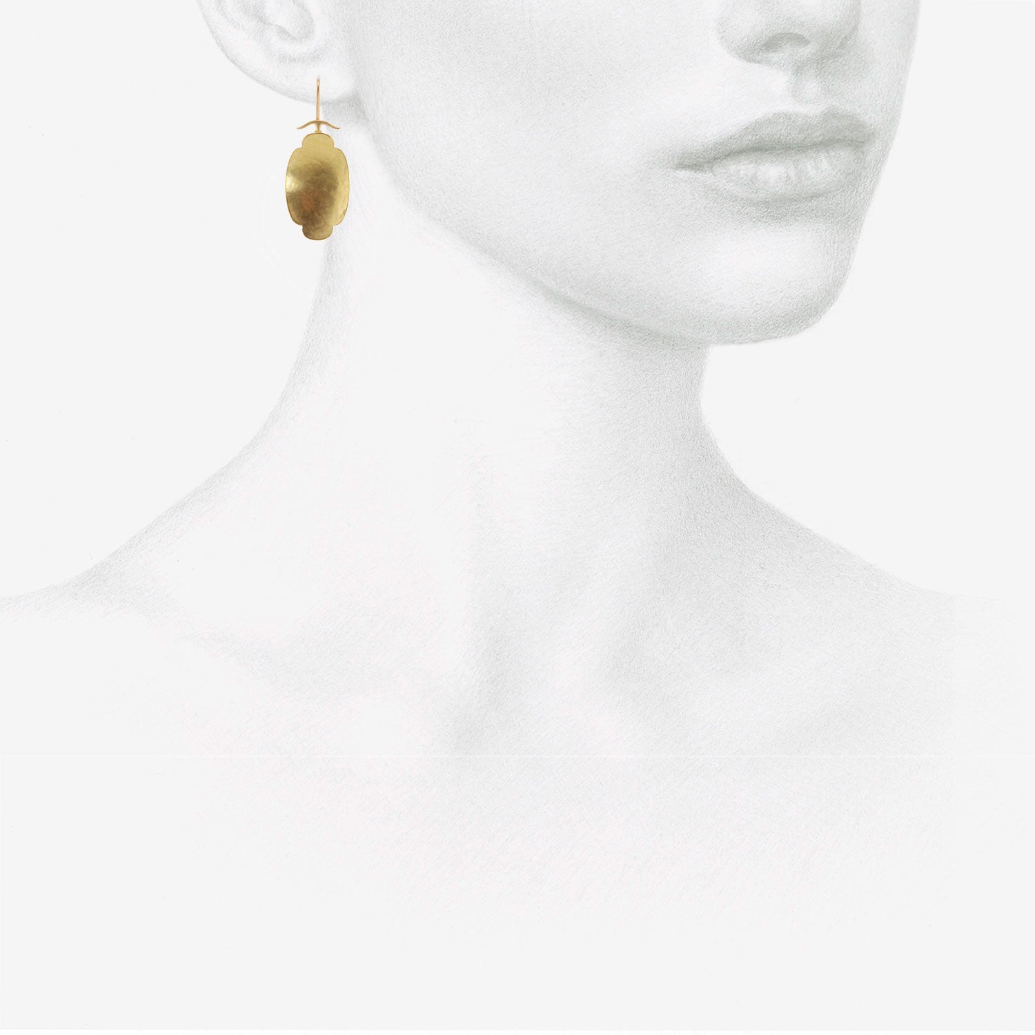 GABRIELLA KISS 18K MEDIUM-LARGE OVAL SCALLOP EARRINGS