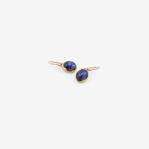 GABRIELLA KISS 18K & OVAL MOONSTONE OVER ONYX EARRINGS