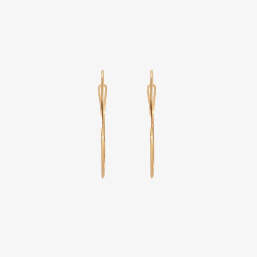 NICOLE LANDAW 14K YELLOW GOLD NEEDLE LOOP HOOPS
