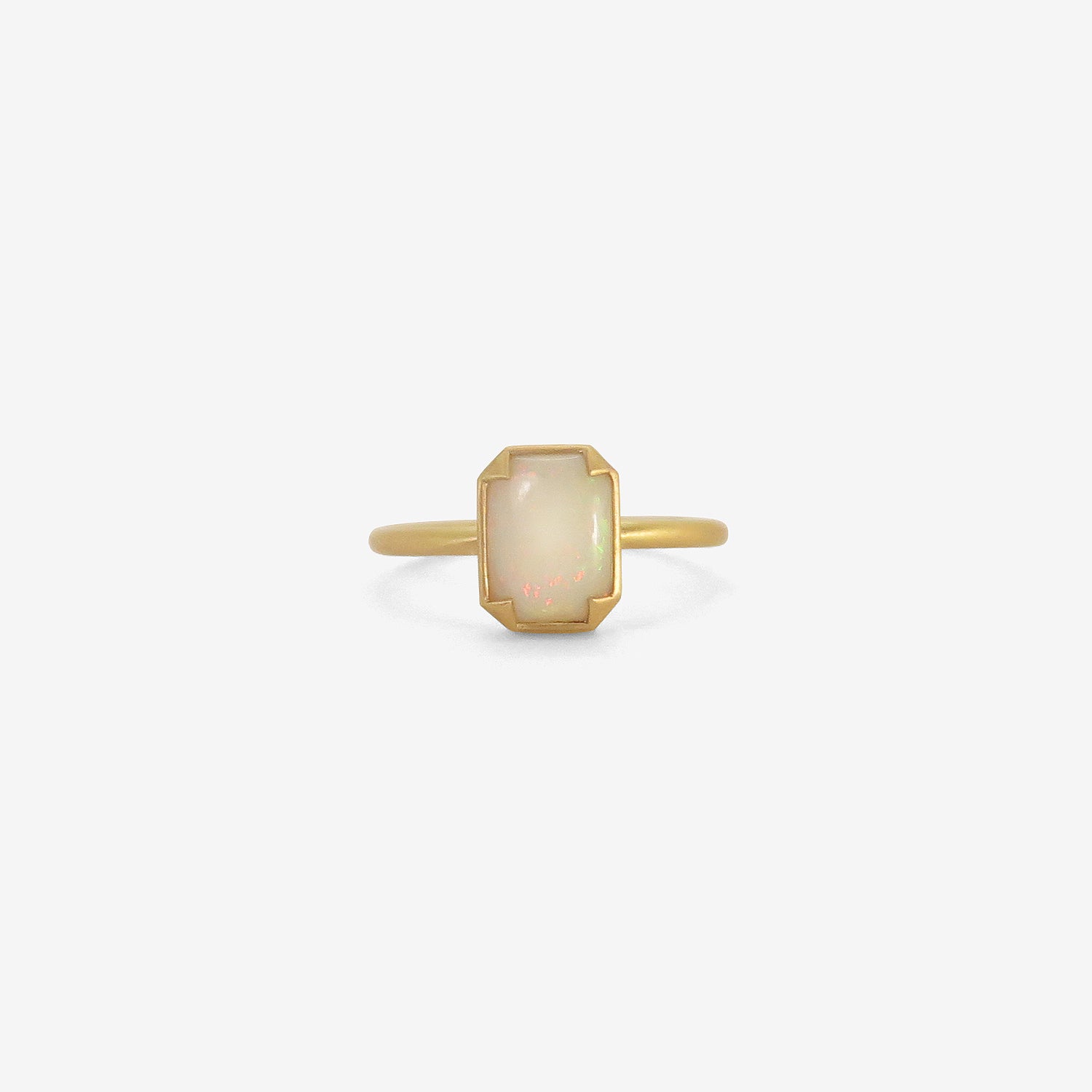 GABRIELLA KISS 18K & OCTAGONAL MILKY OPAL RING
