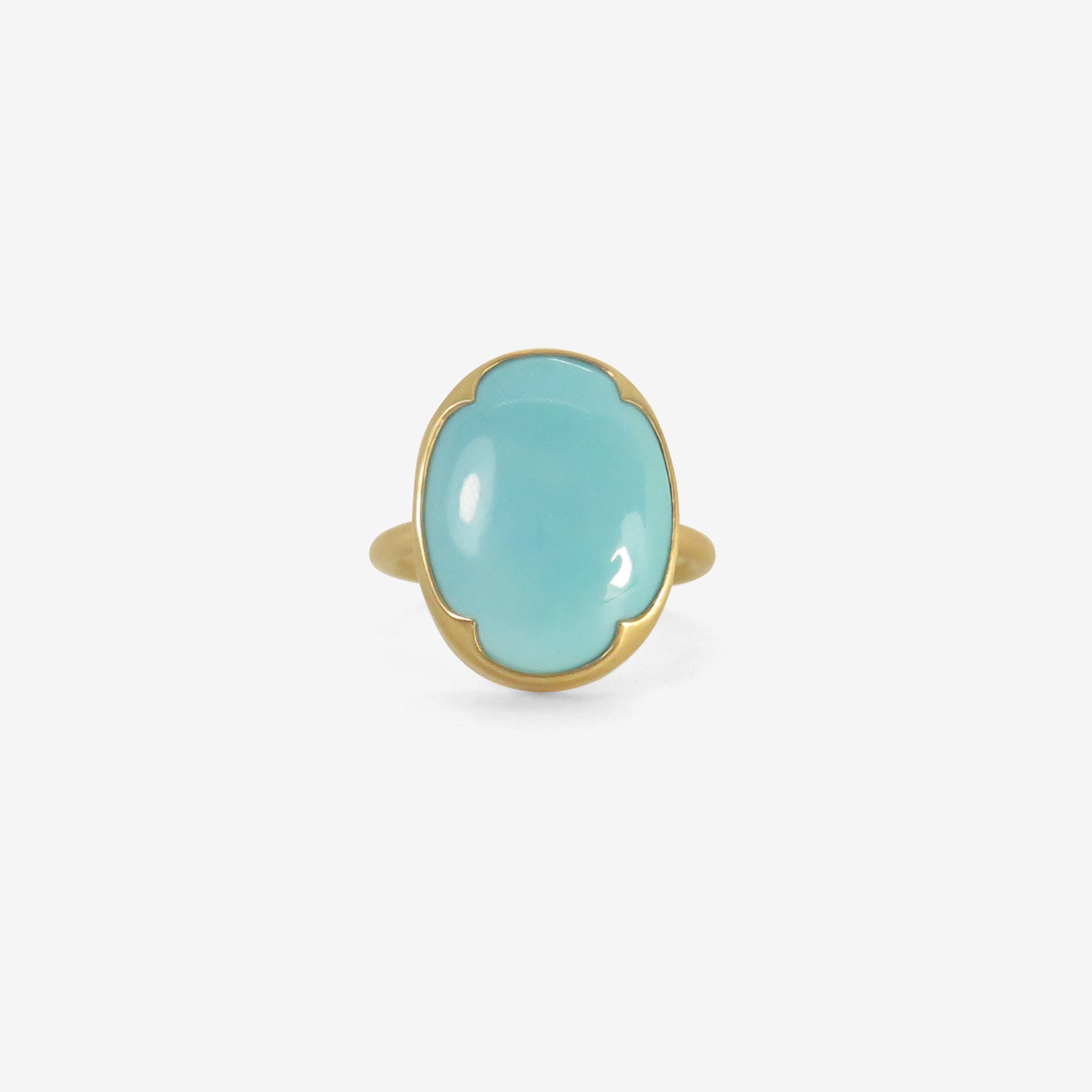 GABRIELLA KISS 18K & OVAL PERSIAN TURQUOISE RING, 8.18CT