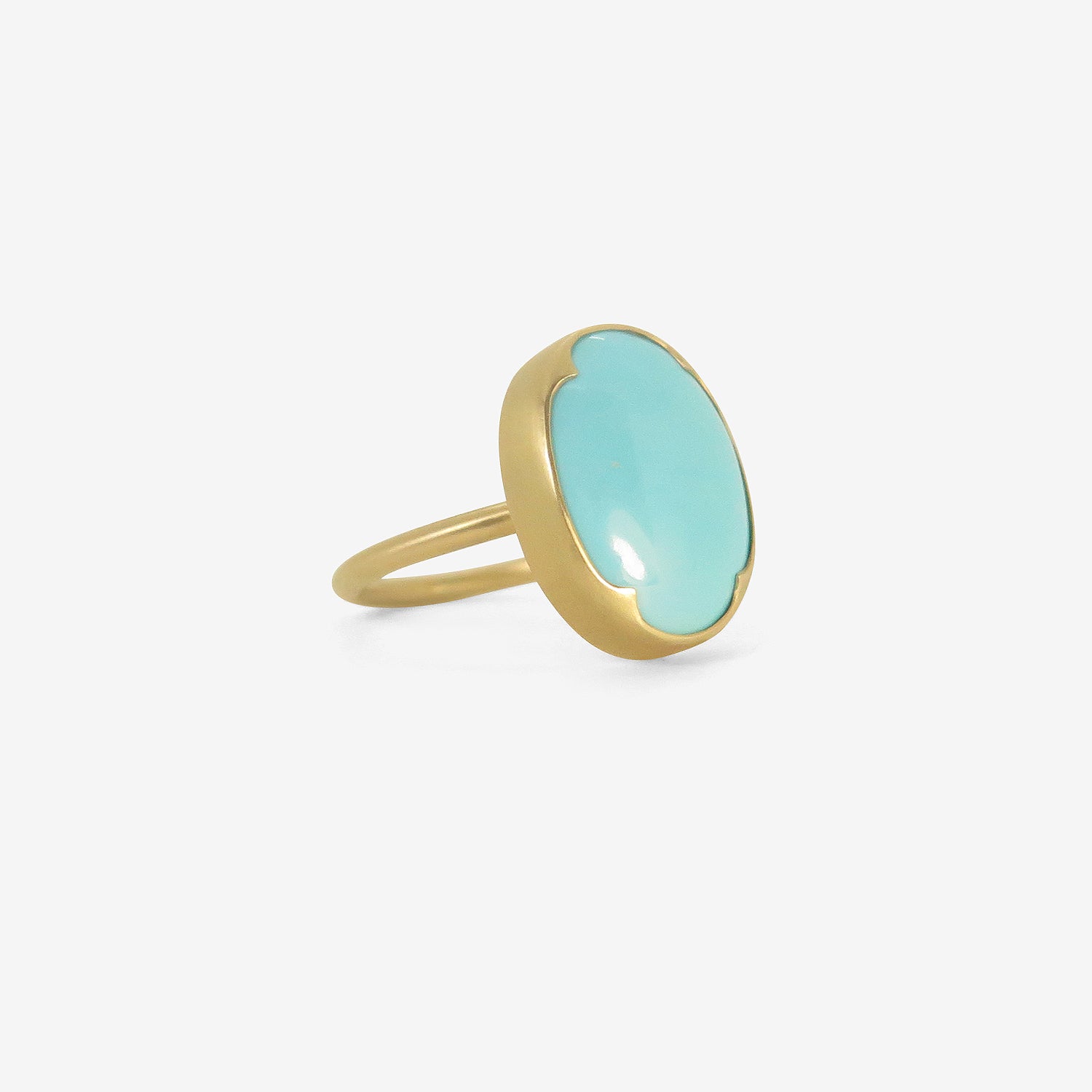 GABRIELLA KISS 18K & OVAL PERSIAN TURQUOISE RING, 8.18CT