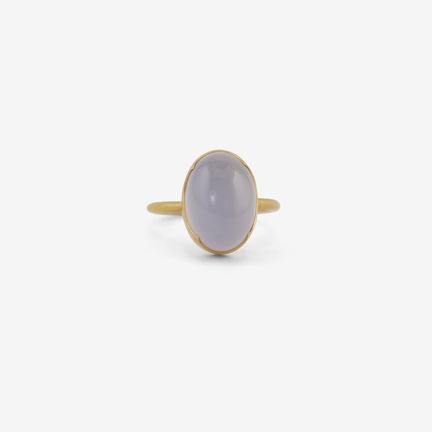 GABRIELLA KISS 18K & OVAL BLUE CHALCEDONY RING, 7.09CT