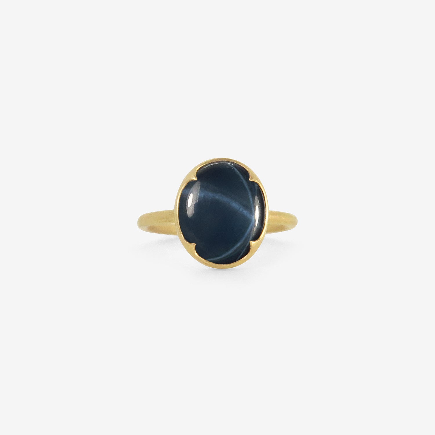 GABRIELLA KISS 18K & OVAL BLUE STAR SAPPHIRE RING, 5.02CT