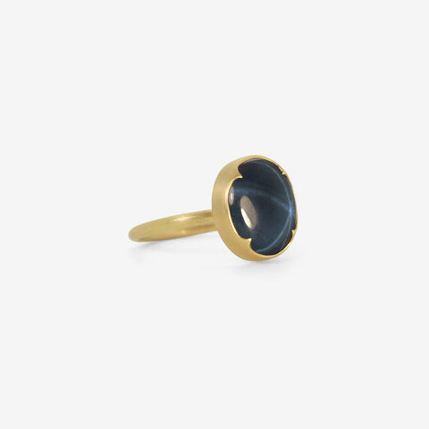 GABRIELLA KISS 18K & OVAL BLUE STAR SAPPHIRE RING, 5.02CT