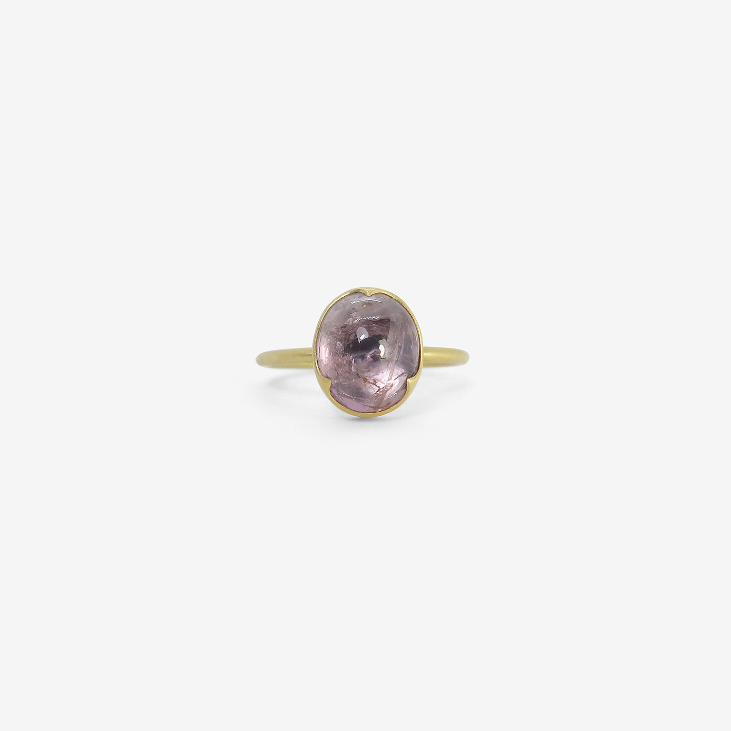 GABRIELLA KISS 18K & OVAL CABOCHON PINK SAPPHIRE RING, 5.04CT