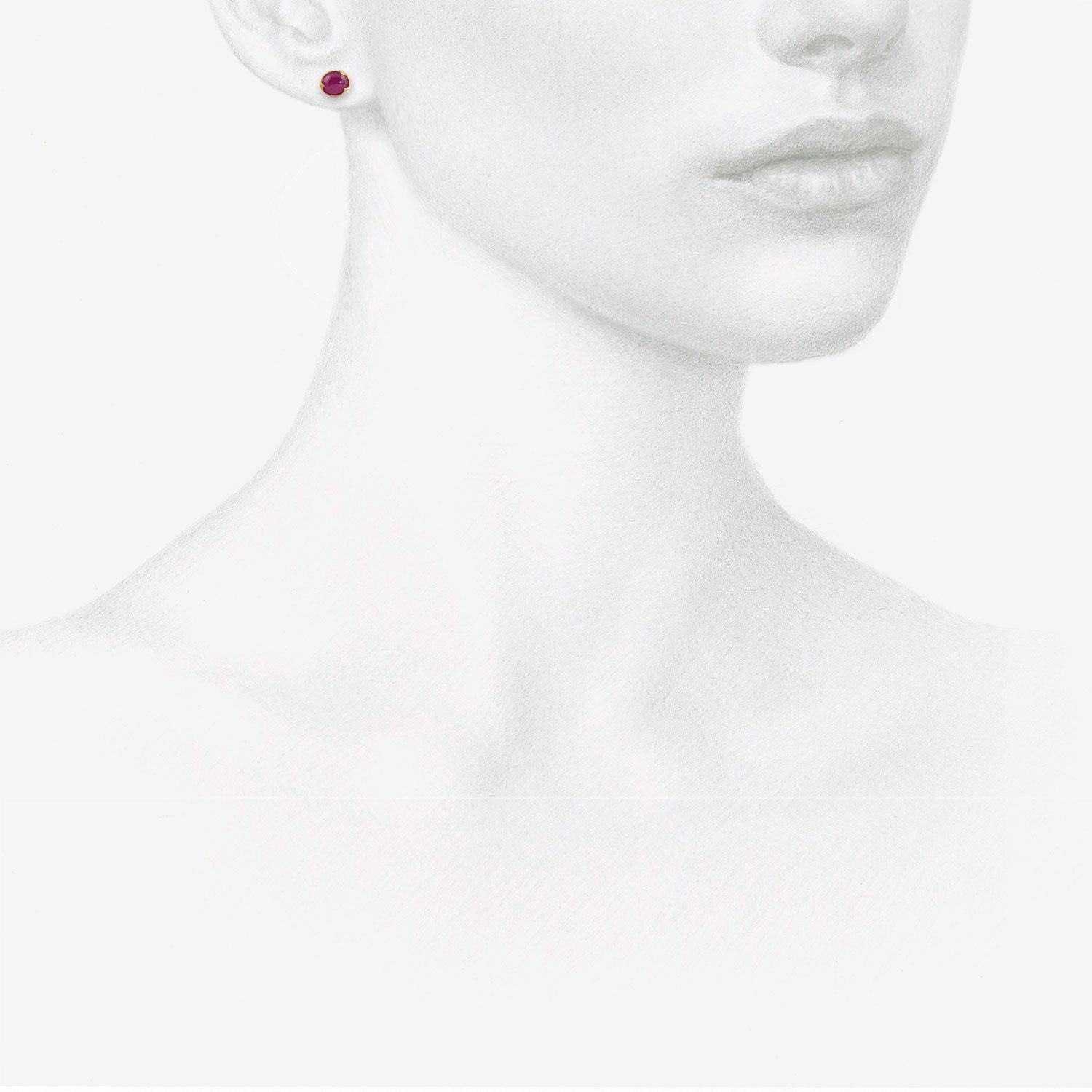 GABRIELLA KISS 18K & OVAL CABOCHON RUBY STUDS, .8CT