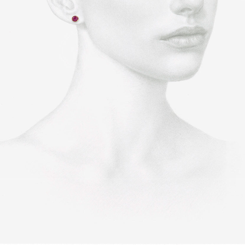 GABRIELLA KISS 18K & OVAL CABOCHON RUBY STUDS, .8CT