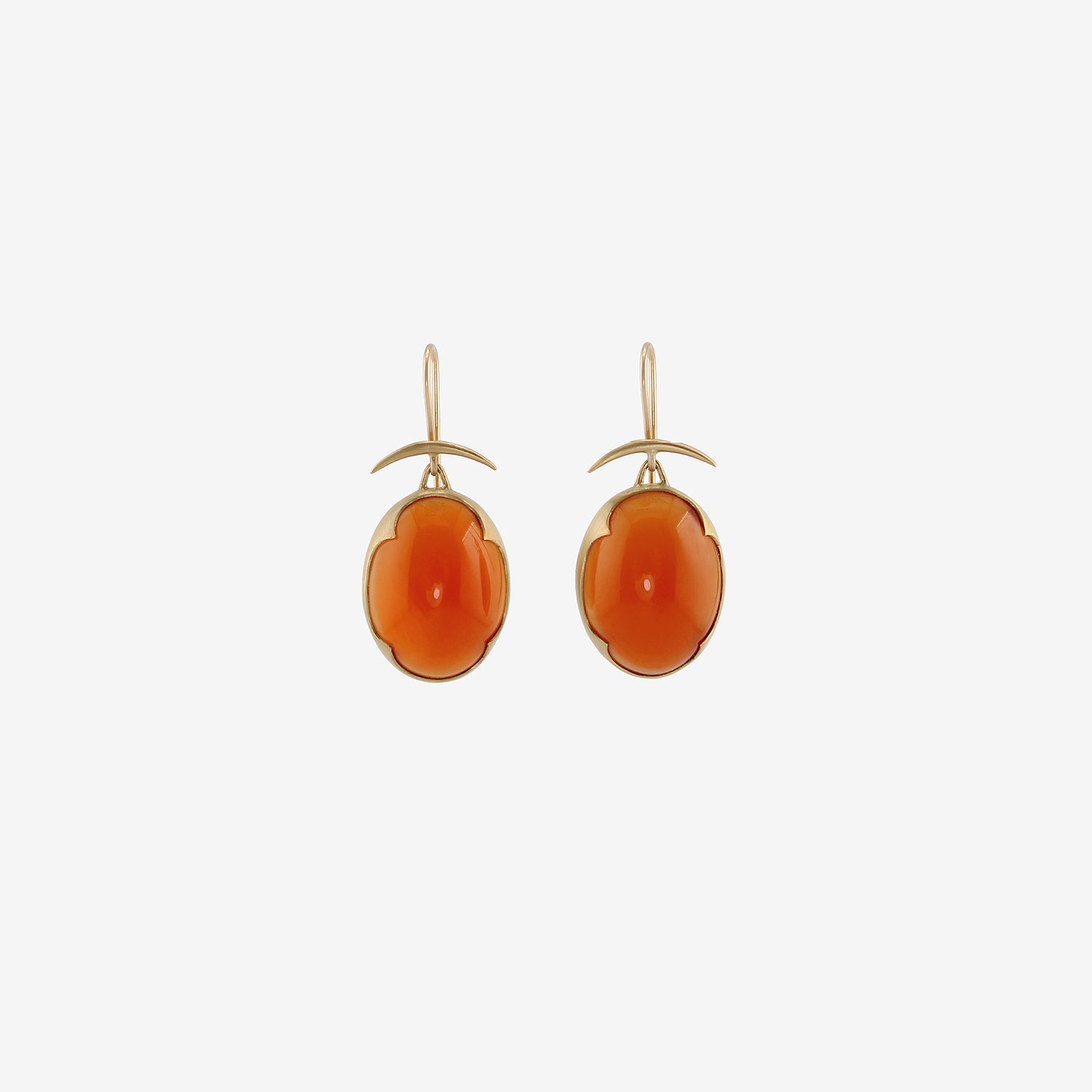 GABRIELLA KISS 18K & OVAL CARNELIAN EARRINGS