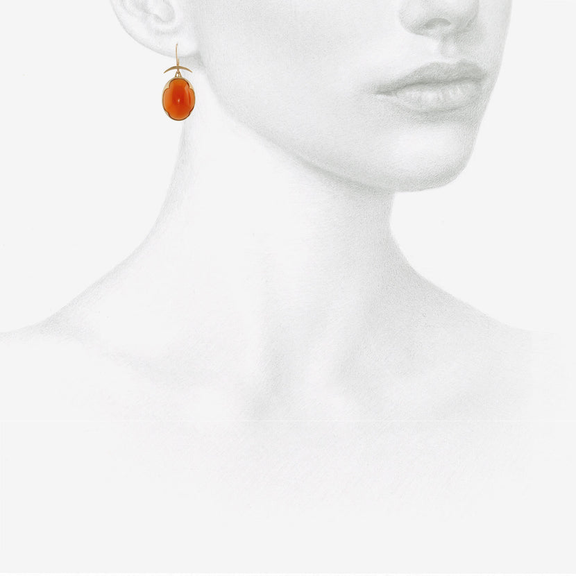 GABRIELLA KISS 18K & OVAL CARNELIAN EARRINGS