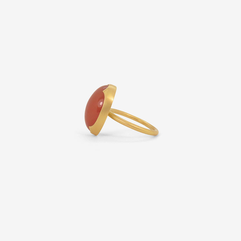 GABRIELLA KISS 18K & OVAL CABOCHON CARNELIAN RING