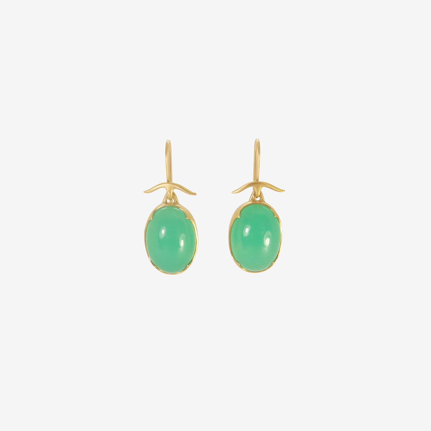 GABRIELLA KISS 18K & OVAL CHRYSOPRASE EARRINGS