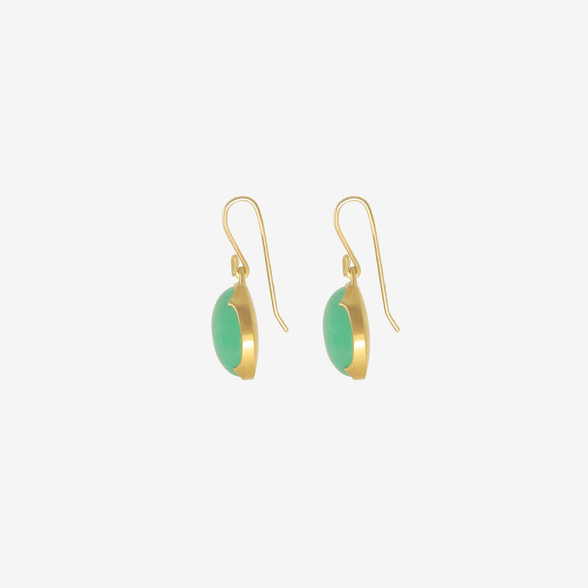 GABRIELLA KISS 18K & OVAL CHRYSOPRASE EARRINGS