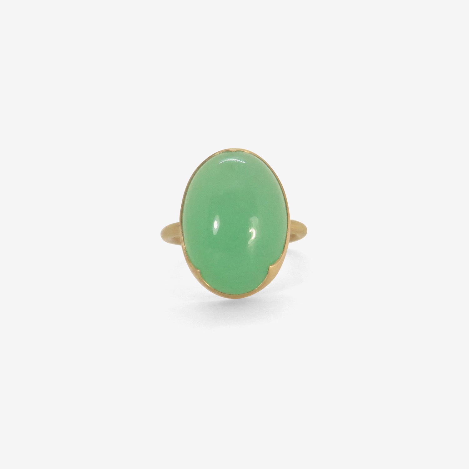 GABRIELLA KISS 18K & OVAL CHRYSOPRASE RING, 11.09CT