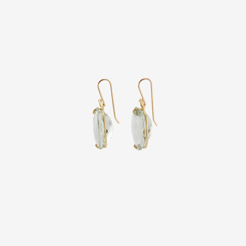 GABRIELLA KISS 18K & OVAL FACETED GREEN AMETHYST EARRINGS