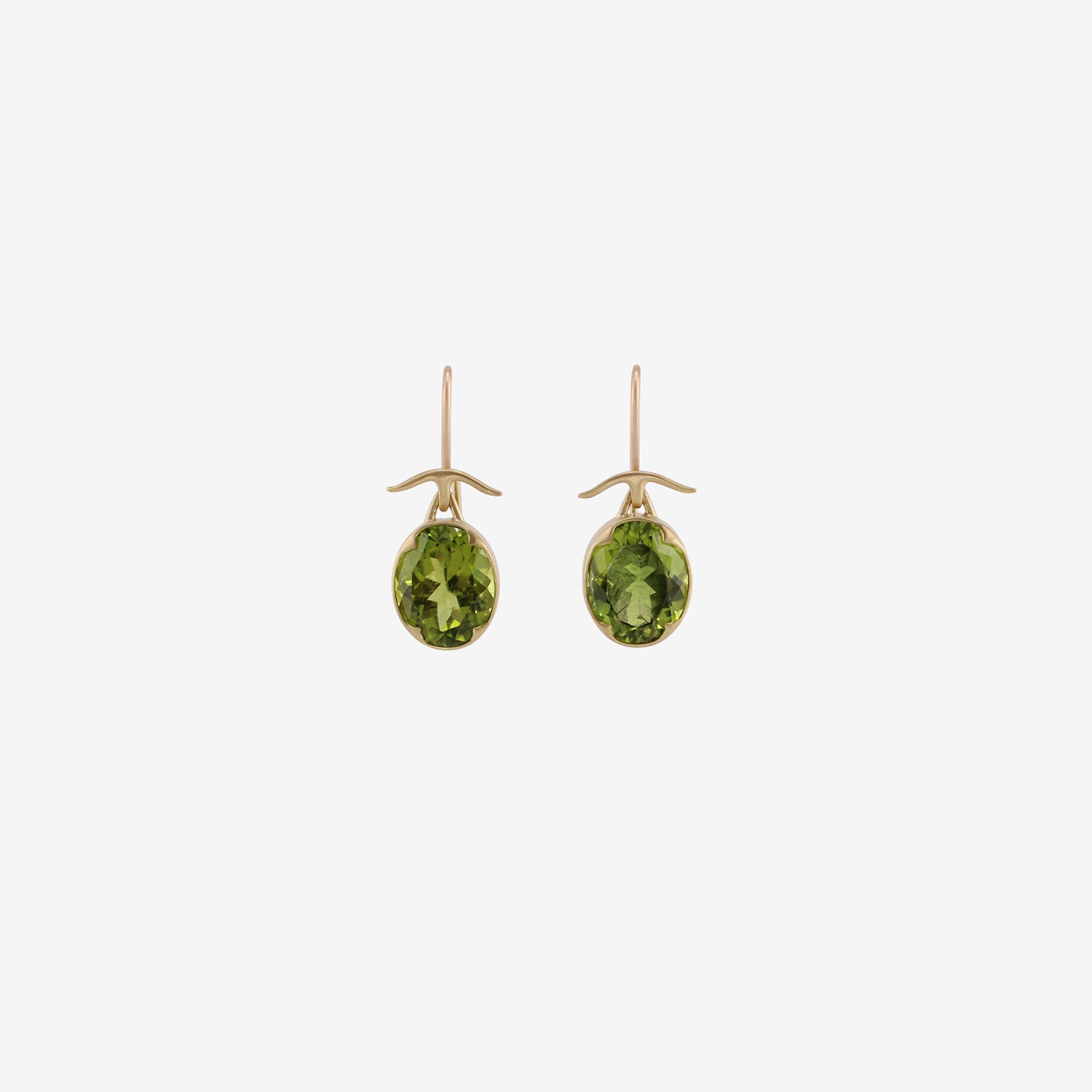 GABRIELLA KISS 18K & OVAL FACETED PERIDOT EARRINGS
