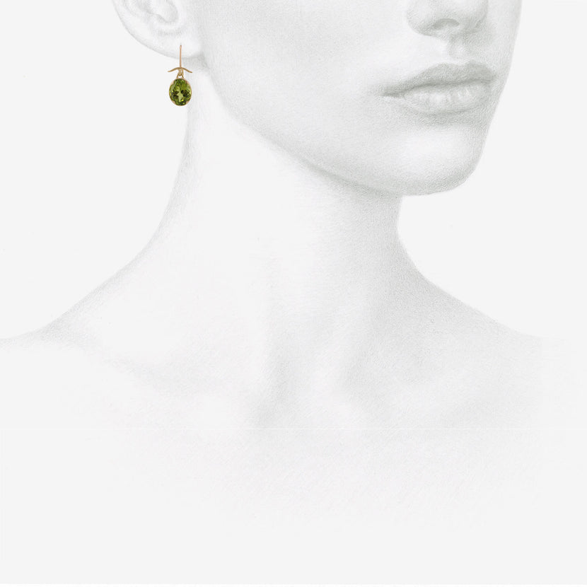 GABRIELLA KISS 18K & OVAL FACETED PERIDOT EARRINGS