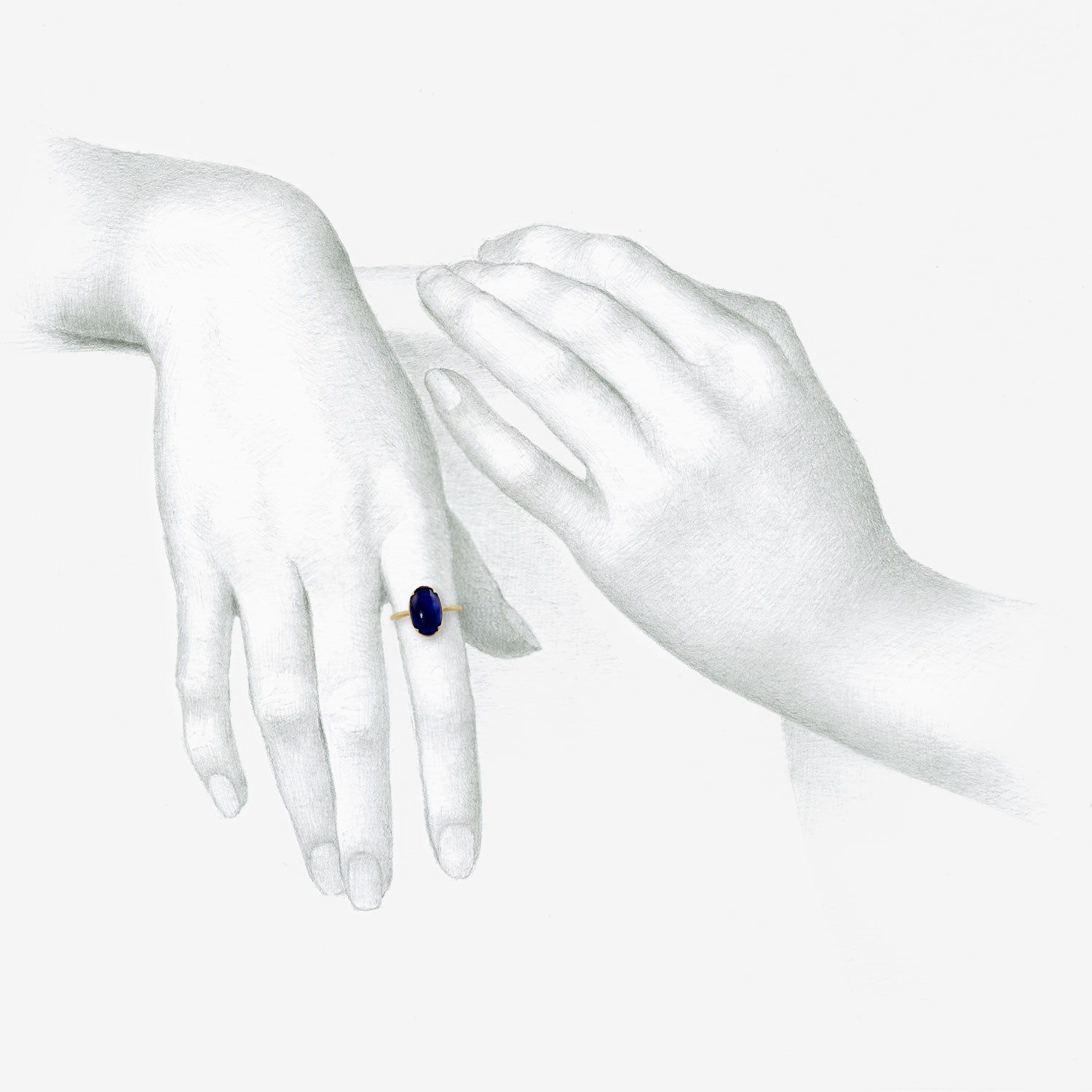 GABRIELLA KISS 18K & OVAL KYANITE RING, 4.61CT