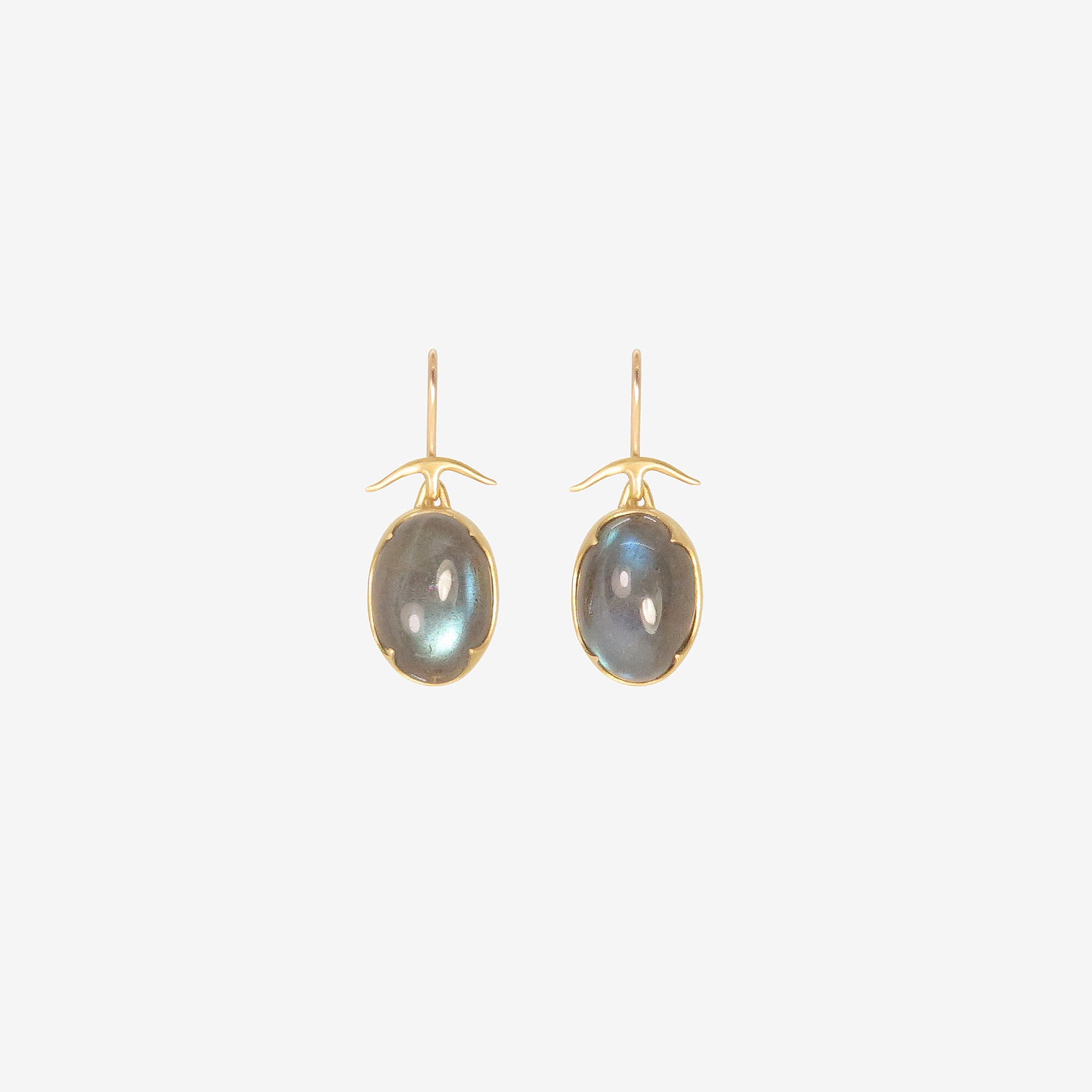 GABRIELLA KISS 18K & BEZEL-SET OVAL LABRADORITE EARRINGS
