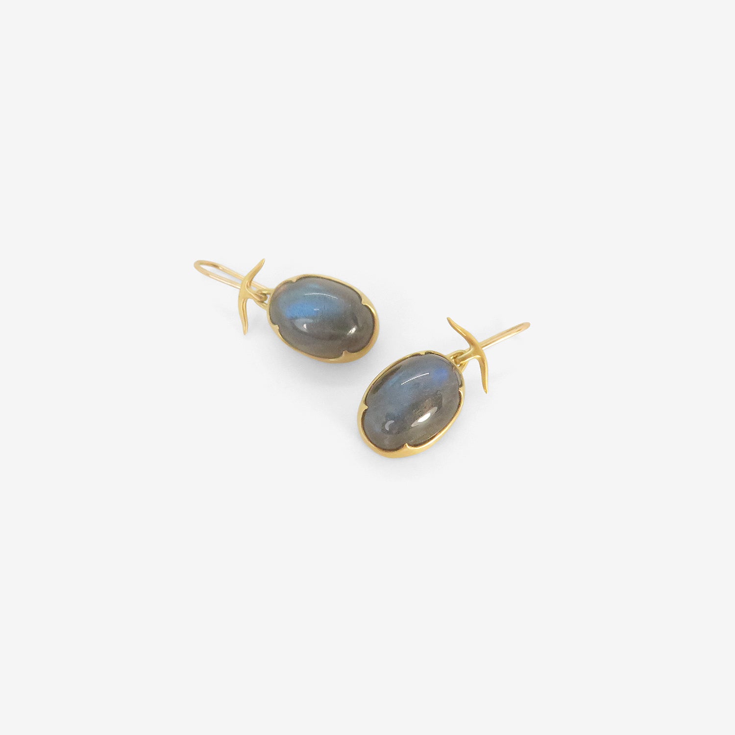 GABRIELLA KISS 18K & BEZEL-SET OVAL LABRADORITE EARRINGS