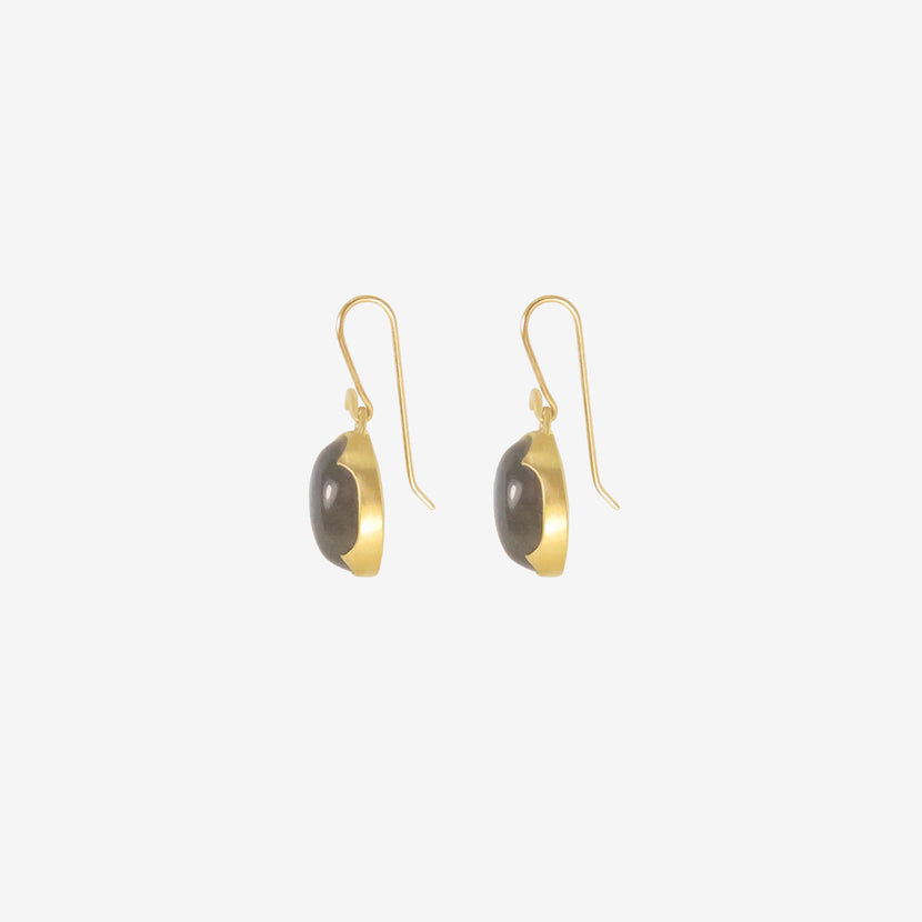 GABRIELLA KISS 18K & BEZEL-SET OVAL LABRADORITE EARRINGS