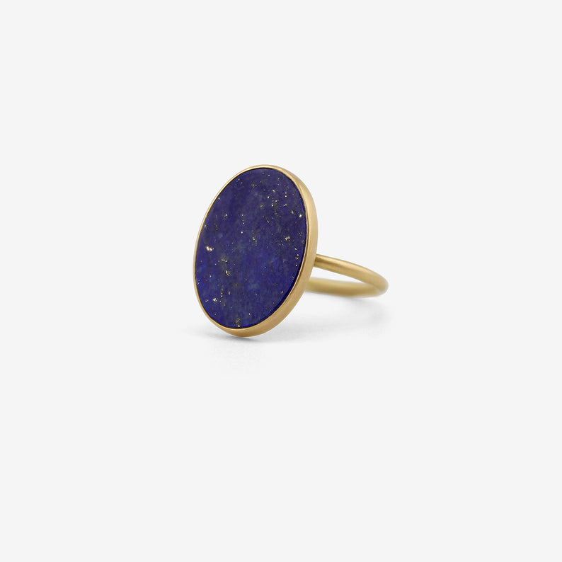GABRIELLA KISS 18K & OVAL LAPIS SLAB RING