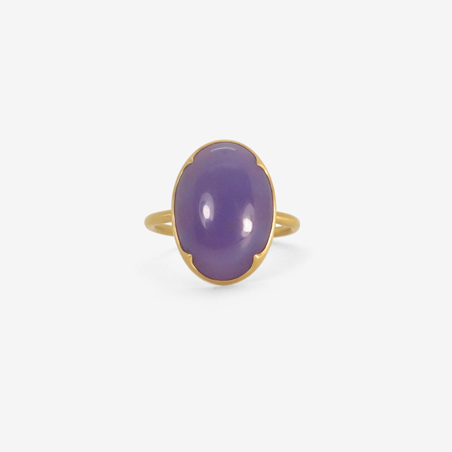 GABRIELLA KISS 18K & OVAL LAVENDER AGATE RING