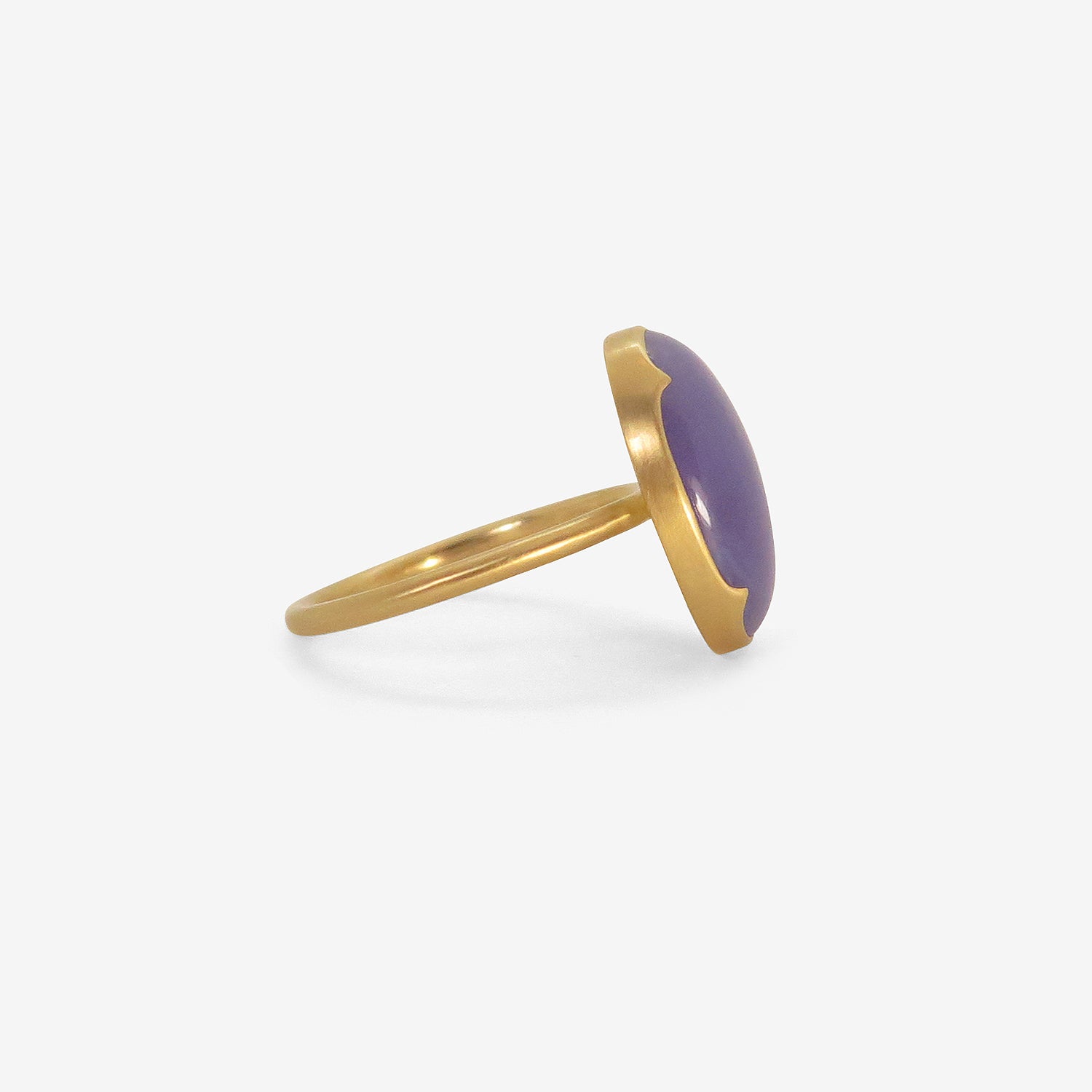 GABRIELLA KISS 18K & OVAL LAVENDER AGATE RING