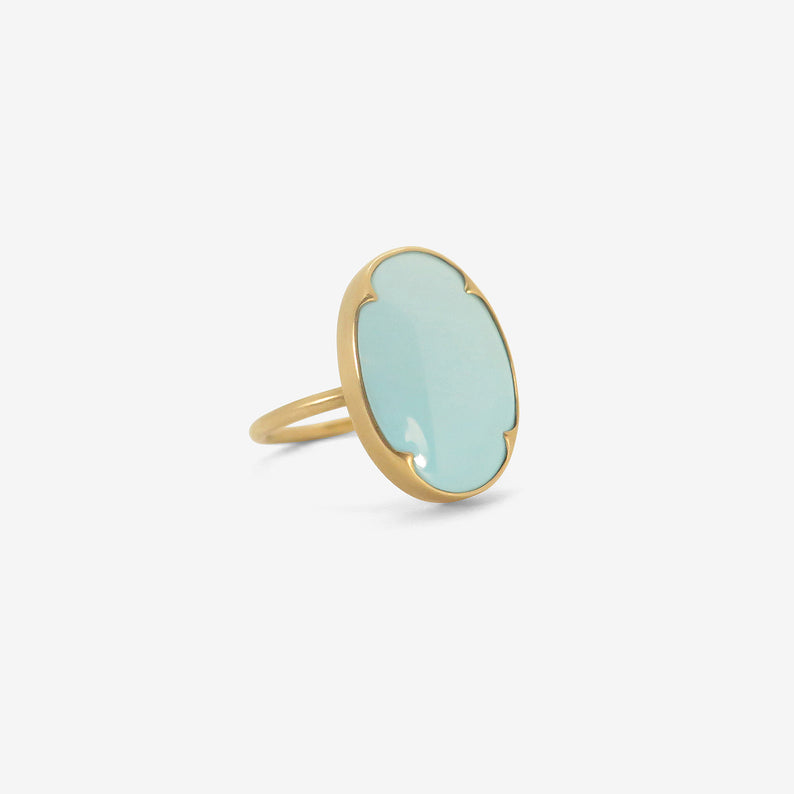 Gabriella Kiss 18k Oval Blue Aquamarine Ring | Quadrum Gallery