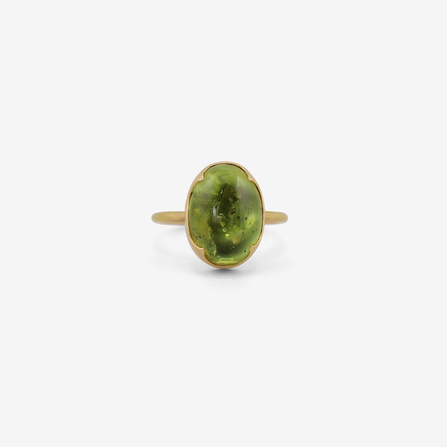 GABRIELLA KISS 18K & OVAL PERIDOT RING, 7.27CT