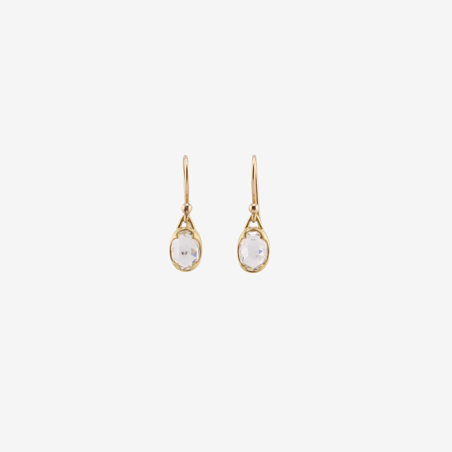GABRIELLA KISS 18K & OVAL ROSE-CUT CLEAN WHITE DIAMOND EARRINGS, 1.44CT