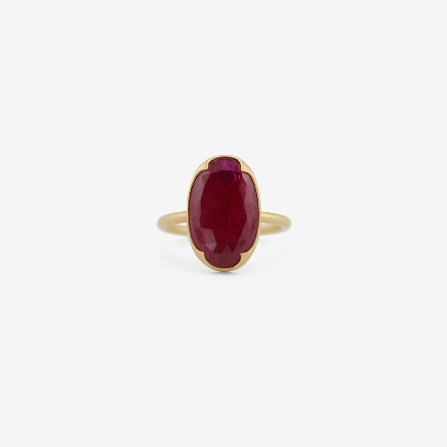 GABRIELLA KISS 18K & OVAL ROSE-CUT RUBY RING, 5.16CT