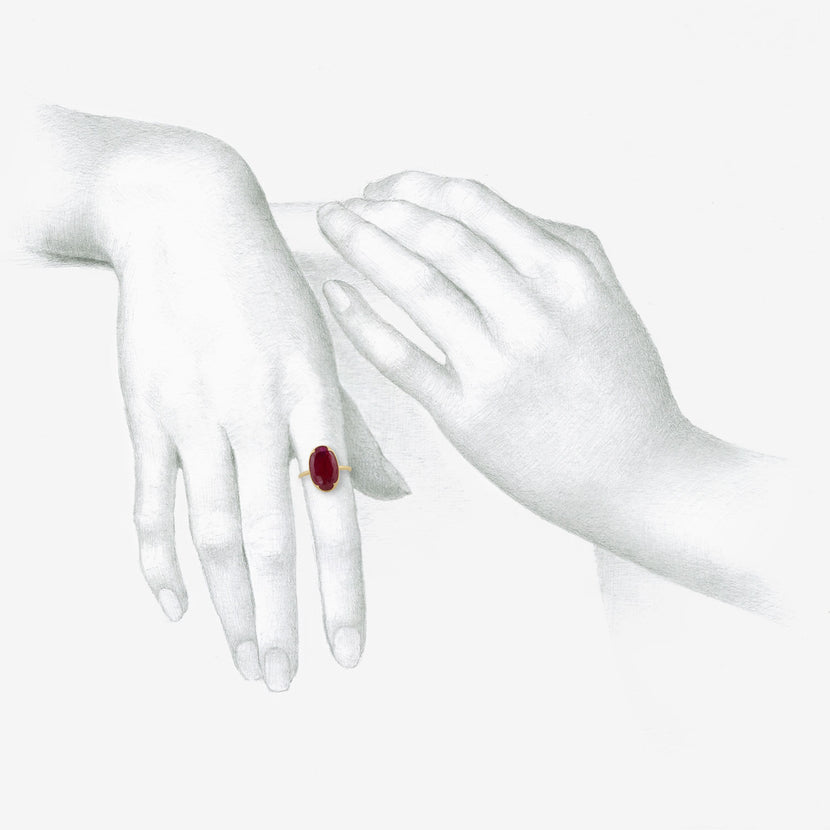 GABRIELLA KISS 18K & OVAL ROSE-CUT RUBY RING, 5.16CT