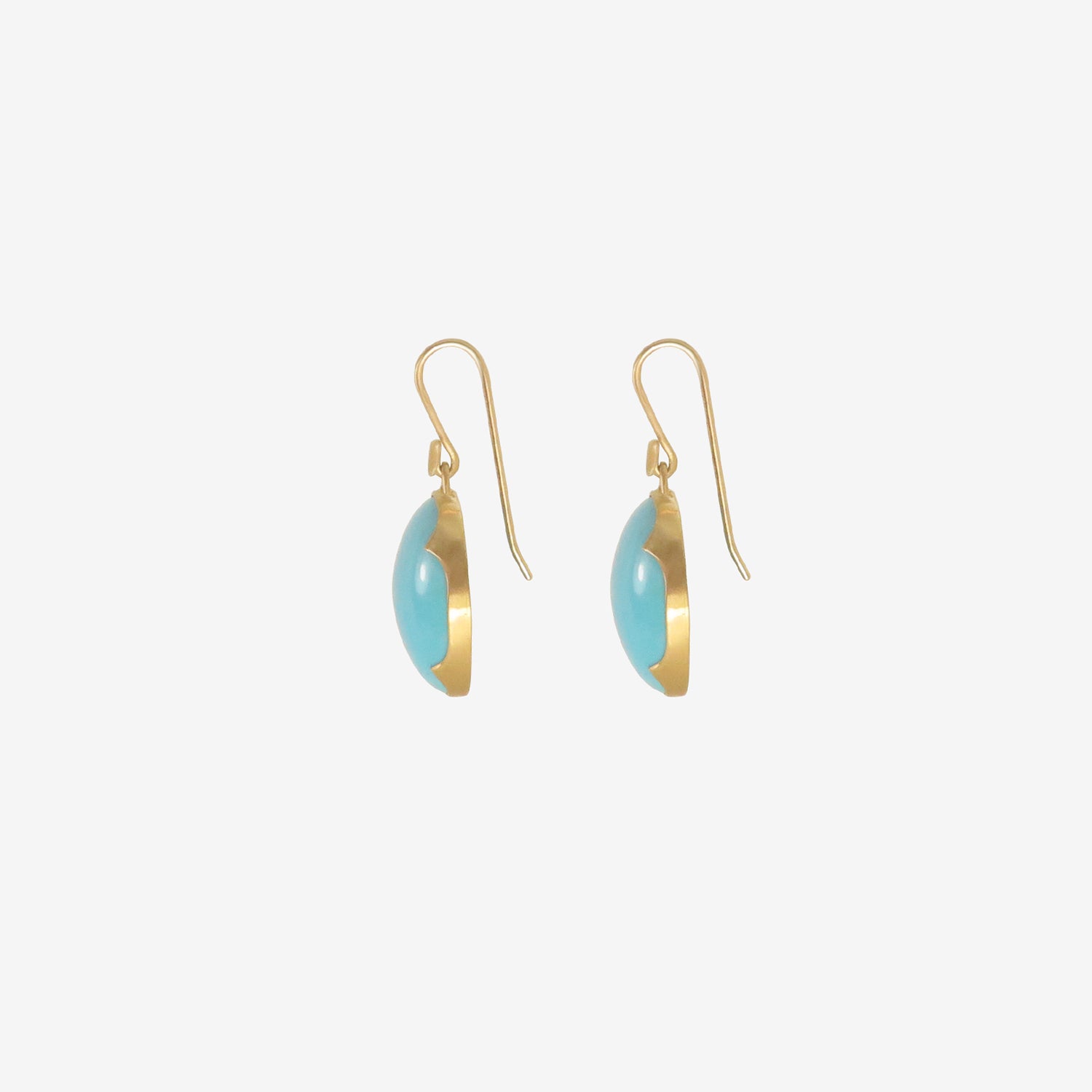GABRIELLA KISS 18K & OVAL SLEEPING BEAUTY TURQUOISE EARRINGS