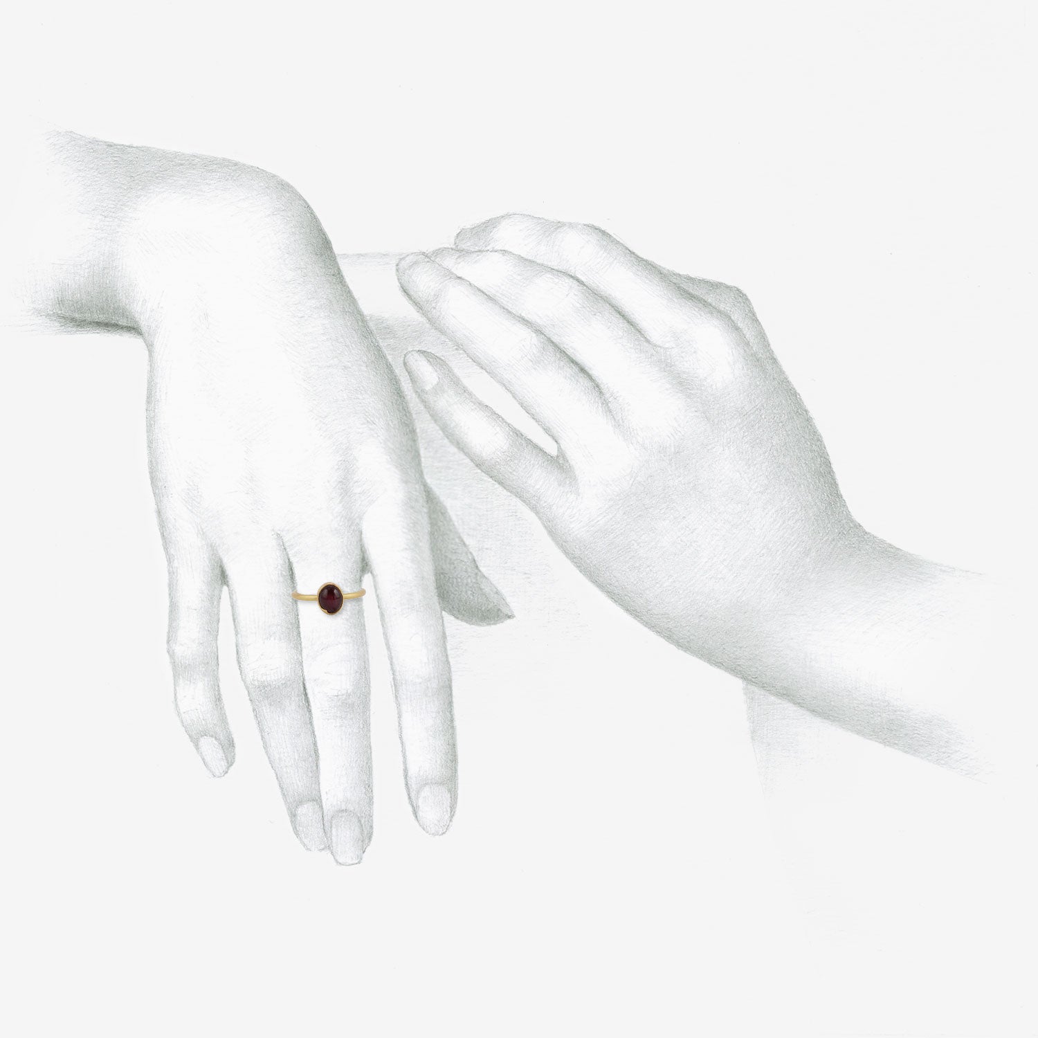 GABRIELLA KISS 18K & OVAL STAR RUBY RING WITH ONE SCALLOP, 2.14CT