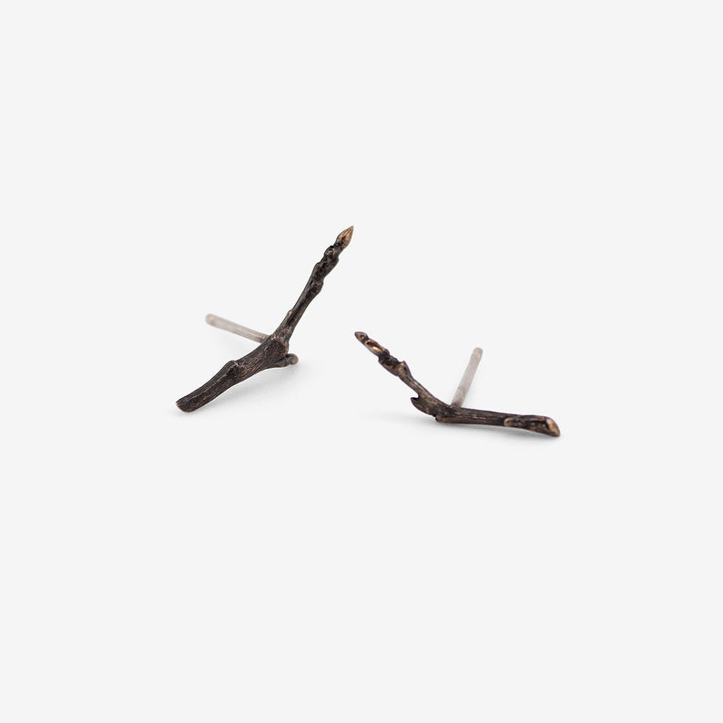 GABRIELLA KISS OXIDIZED BRONZE BRANCH STUDS