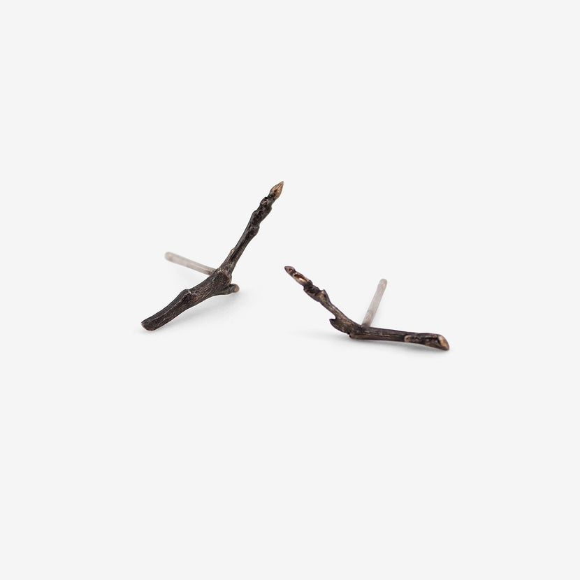 GABRIELLA KISS OXIDIZED BRONZE BRANCH STUDS