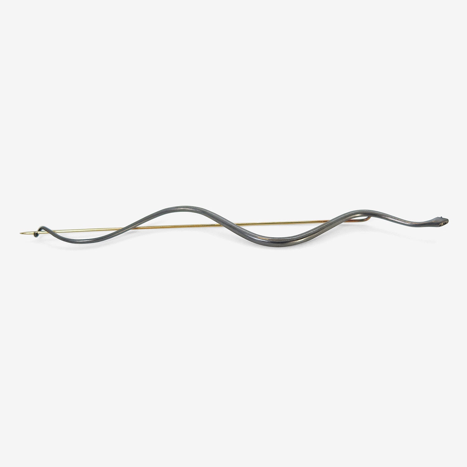 GABRIELLA KISS SMALL OXIDIZED BRONZE STRAIGHT SNAKE PIN