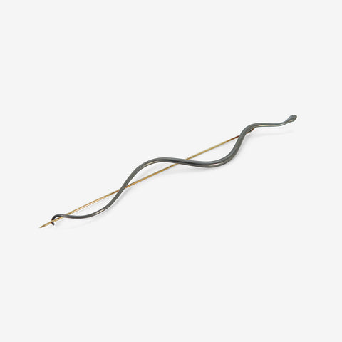 GABRIELLA KISS SMALL OXIDIZED BRONZE STRAIGHT SNAKE PIN