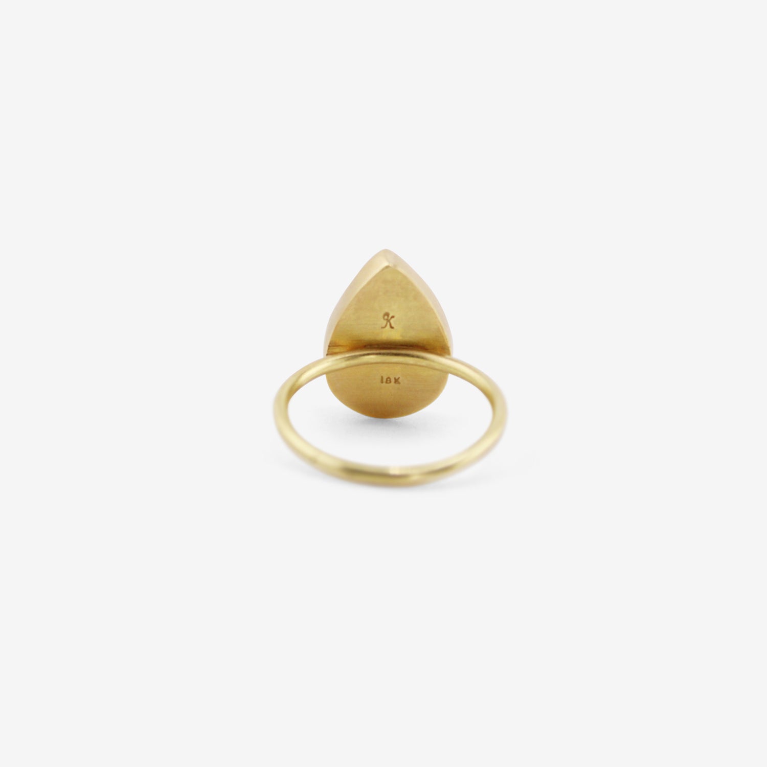 GABRIELLA KISS 18K & PEAR-SHAPED CABOCHON CHRYSOPRASE RING