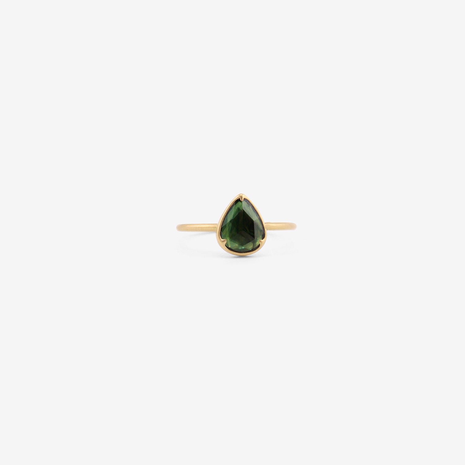 GABRIELLA KISS 18K & PEAR-SHAPED FACETED GREEN SAPPHIRE RING, 1.71CT