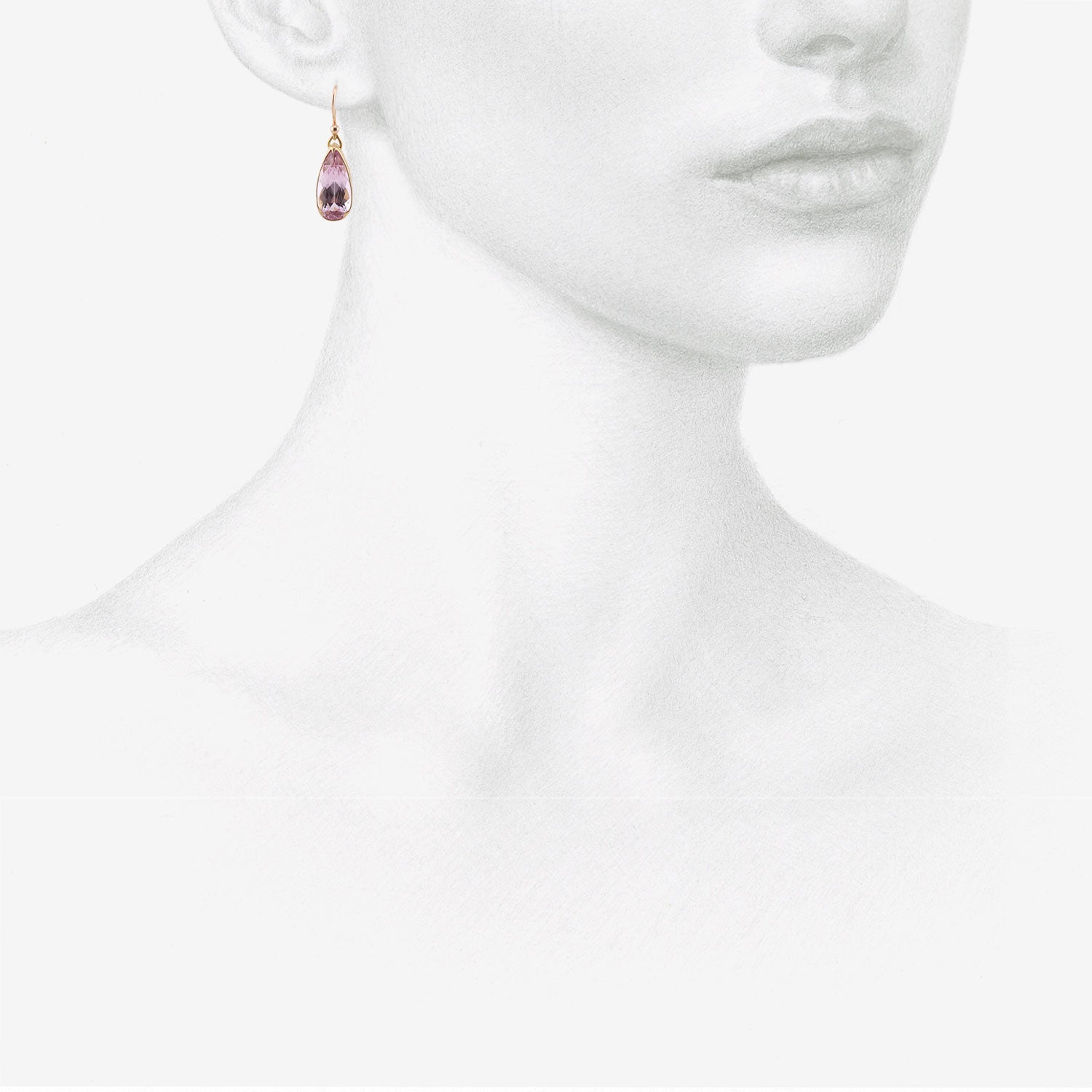 GABRIELLA KISS 18K & PEAR-SHAPED FACETED KUNZITE EARRINGS, 9CT