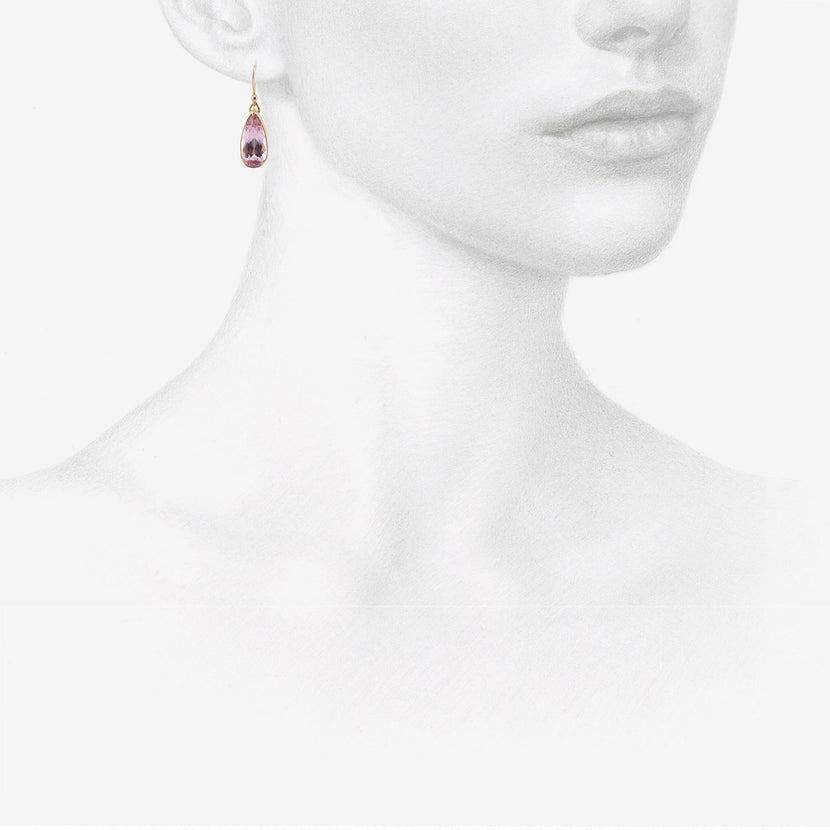 GABRIELLA KISS 18K & PEAR-SHAPED FACETED KUNZITE EARRINGS, 9CT